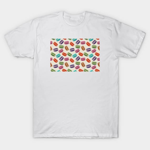 Macaron Pattern T-Shirt by FoodPatterns